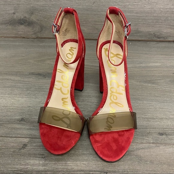 Sam Edelman | Yaro Red PVC Ankle Strap Sandals 5.5 - Picture 4 of 11